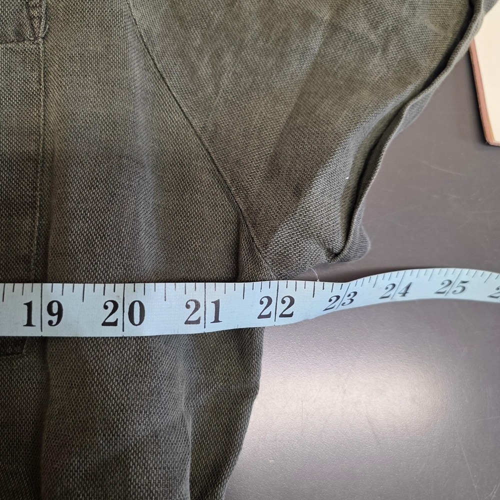 Lucky Brand Dress Women XL Green Linen Blend Belted Shirt Midi Utility Pockets - Picture 6 of 9